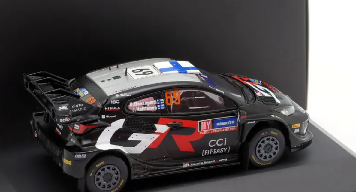 1/43 Ixo 2024 Toyota GR Yaris Rally1 Hybrid #69 Rallye Sweden Toyota Gazoo Racing WRT Kalle Rovanperä, Jonne Halttunen Car Model