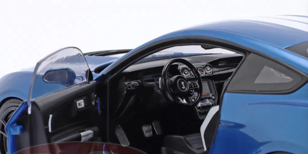 1/18 Ixo 2022 Ford Mustang Shelby GT500 (Blue Metallic with White Stripes) Diecast Car Model