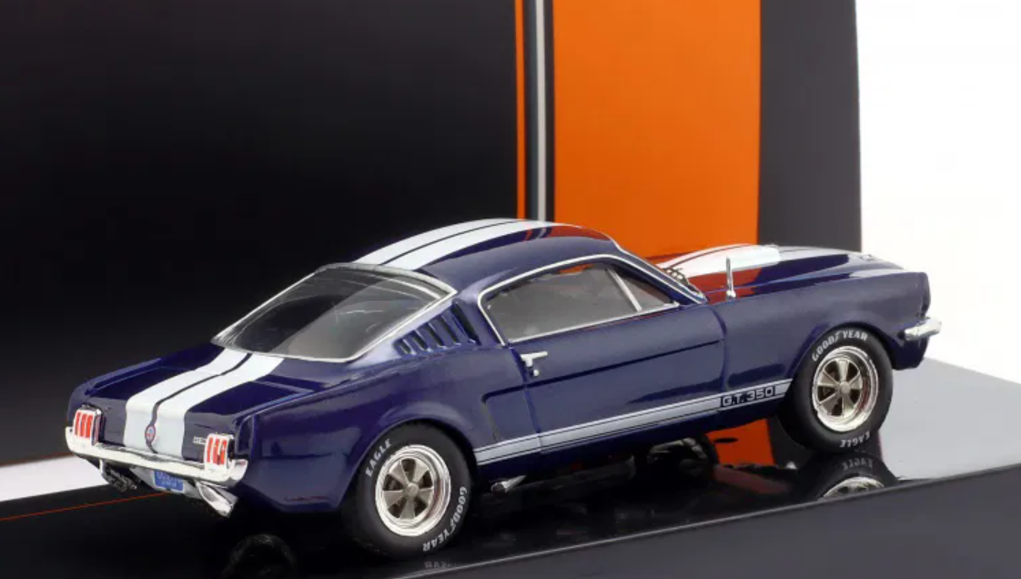 1/43 Ixo 1965 Ford Mustang Shelby GT350 (Dark Blue) Diecast Car Model