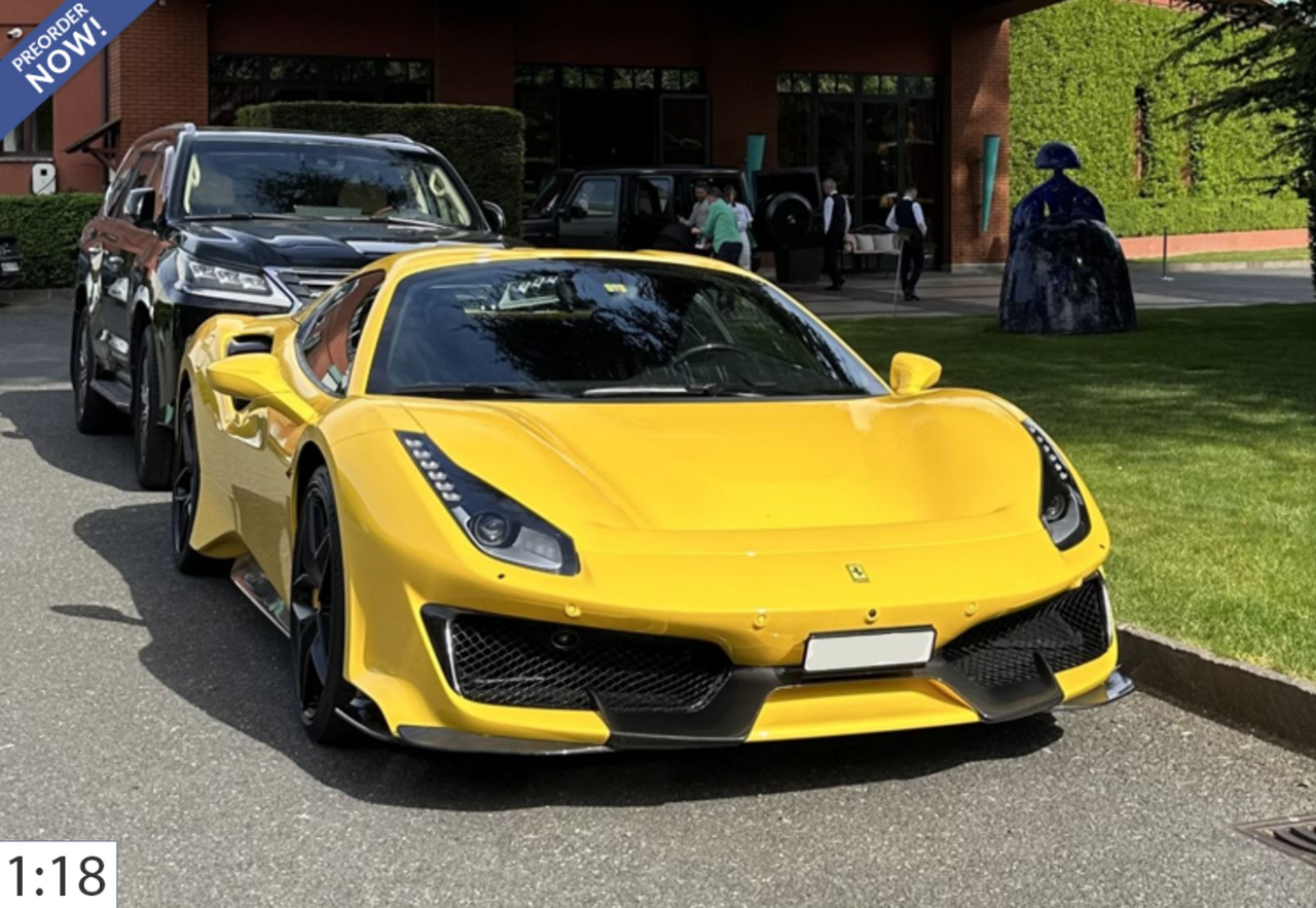 1/18 BBR Ferrari 488 Pista Spider (Modena Yellow) Car Model Limited 48 Pieces