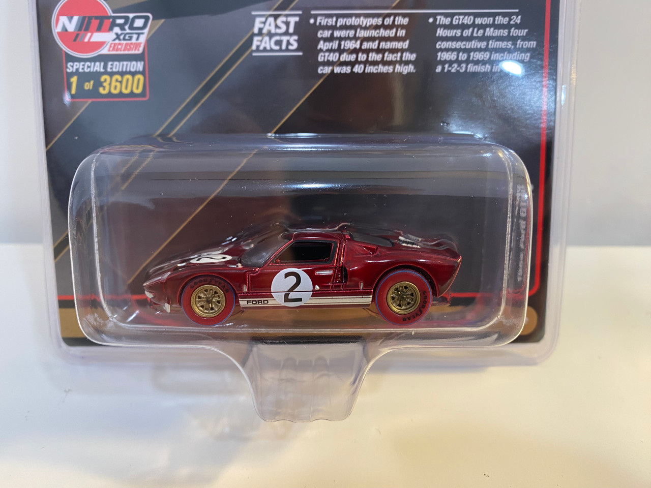 CHASE CAR 1/64 Auto World 1966 Ford GT40 RHD (Right Hand Drive) #2 Red with Silver Stripes Limited Edition Diecast Car Model