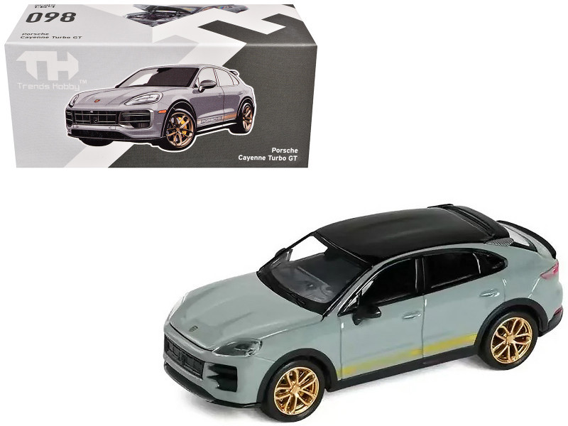 Porsche Cayenne Turbo GT Gray with Black Top and Gold Stripes 1/64