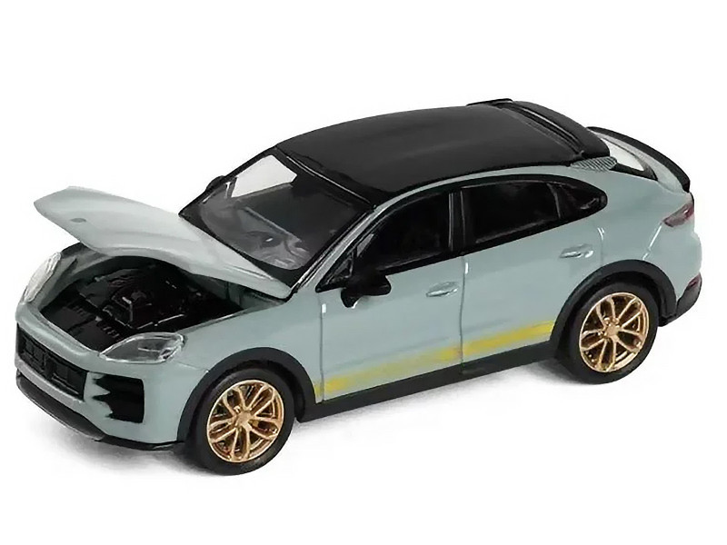 Porsche Cayenne Turbo GT Gray with Black Top and Gold Stripes 1/64