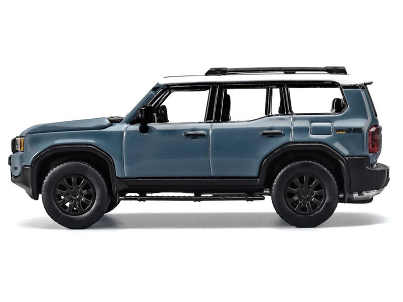 Toyota Land Cruiser 250 Blue with White Top 1/64 Diecast Model Car by Trends Hobby