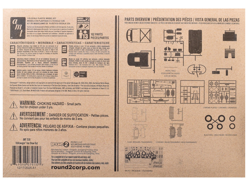 Skill 2 Model Kit Volkswagen Van Show Rod "Coca-Cola" 1/25 Scale Model by AMT