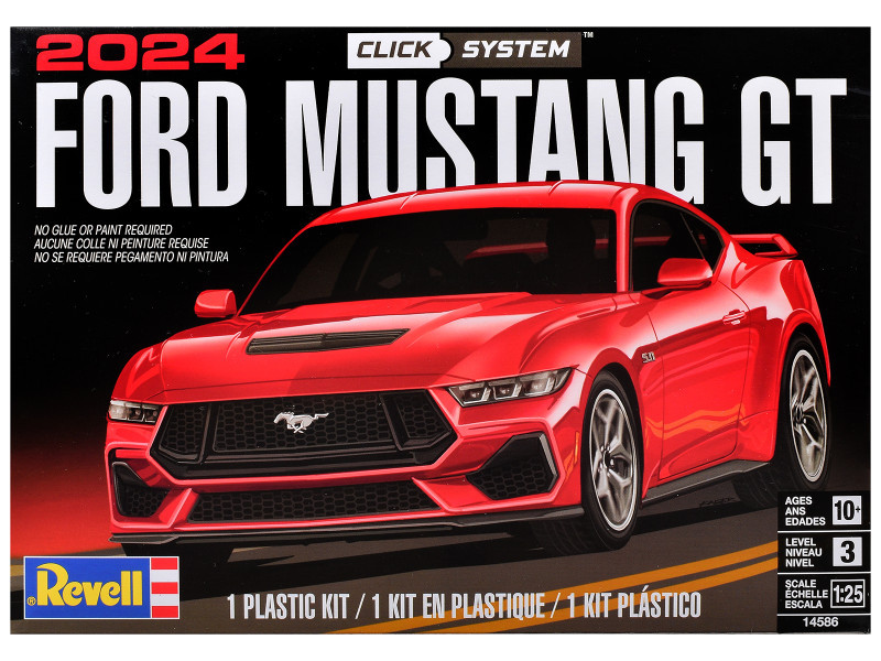 Level 3 Model Kit 2024 Ford Mustang GT 2-in-1 Kit (Level 3 Click System) 1/25 Scale Model by Revell