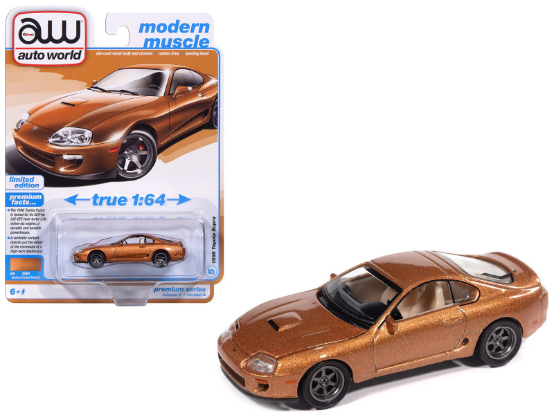 1998 Toyota Supra Sedona Sunset Bronze Metallic "Modern Muscle" Series 1/64 Diecast Model Car by Auto World