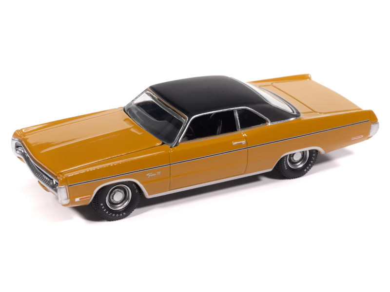 1971 Plymouth Fury III Bahama Yellow with Black Top "Vintage Muscle" Series 1/64 Diecast Model Car by Auto World