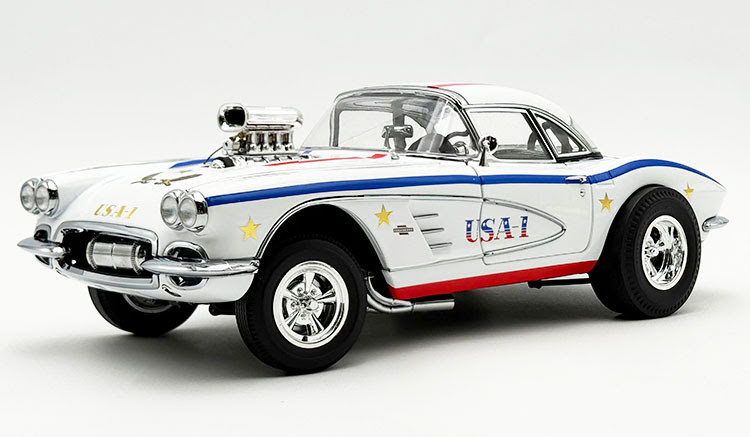 1/18 ACME 1961 Chevrolet Corvette C1 USA-1 Diecast Car Model
