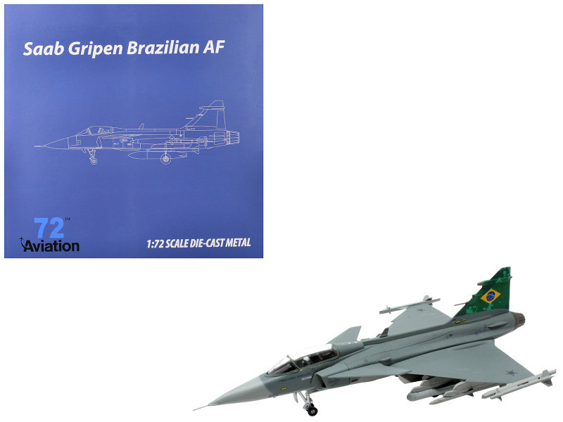 Saab JAS 39E Gripen Fighter Aircraft "Brazilian Air Force" 1/72 Diecast Model Airplane by Aviation 72