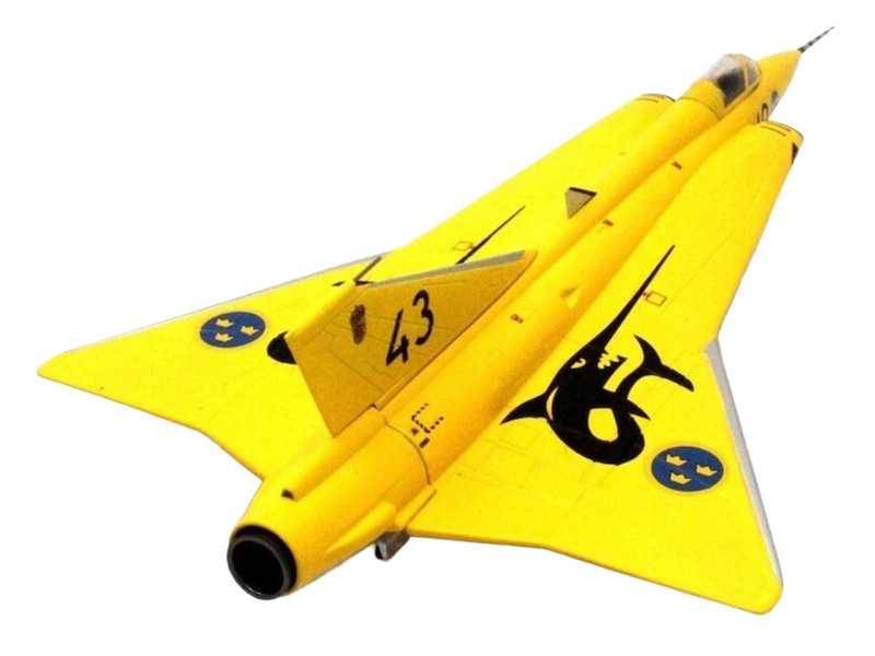 Saab J35J Draken Fighter Aircraft "43-10 3 "Johan Gul" Squadron 10 Wing Final Flight Livery" (1997) Swedish Air Force 1/72 Diecast Model Airplane by Aviation 72