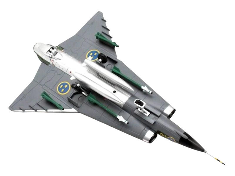 Saab J35J Draken Fighter Aircraft "Splinter Camouflage Scheme F 18 Sodertorn Wing" (1972) Swedish Air Force 1/72 Diecast Model Airplane by Aviation 72
