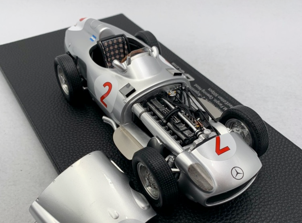 1/18 GP Replicas  W196 Open wheel 1955 #2 Argentine Grand Prix - M.Fangio, Opening Hood Diecast Car Model