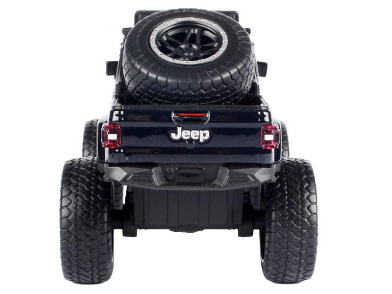 2021 Jeep Gladiator Rubicon Off-Road Pickup Truck Black with Matt Black Top "Off Road" Series 1/27 Diecast Model Car by Motormax