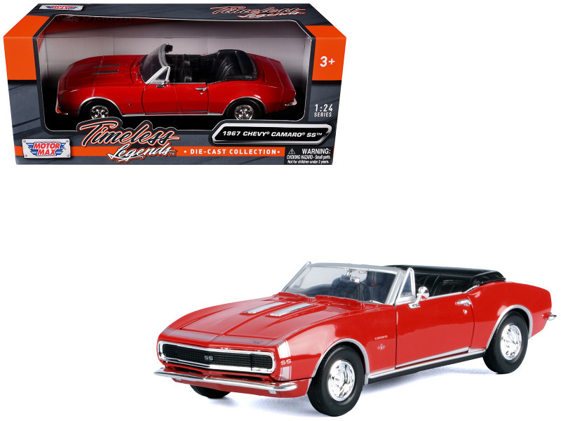 1967 Chevrolet Camaro SS Convertible Burgundy 1/24 Diecast Model Car by Motormax