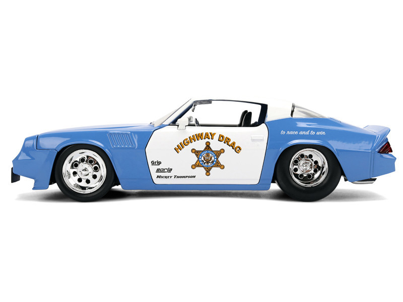 1979 Chevrolet Camaro Z28 Police "Highway Drag" Blue and White "Bigtime Muscle" Series 1/24 Diecast Model Car by Jada