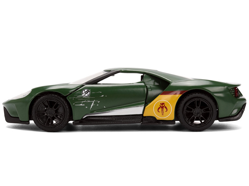 2017 Ford GT "Boba Fett" Livery Dark Green with Graphics "Star Wars" Franchise "Hollywood Rides" Series 1/32 Diecast Model Car by Jada