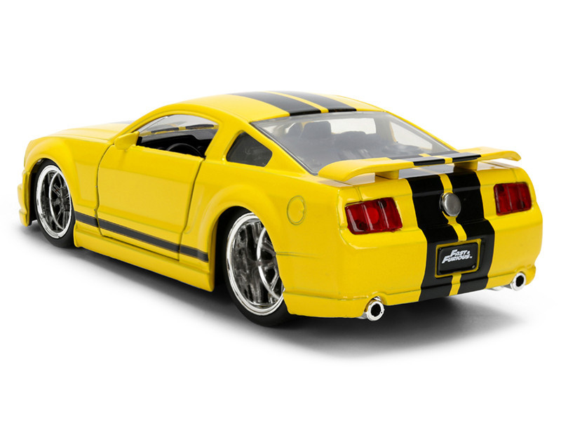 2006 Ford Mustang GT Yellow with Black Stripes "Fast & Furious 25 Years" Series 1/32 Diecast Model Car by Jada