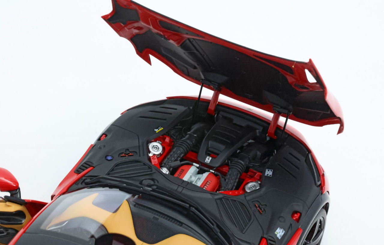 1/18 BBR Ferrari Purosangue Panoramic Roof (Rosso Corsa Red with Black Wheels) Diecast Car Model with Luxury Package Limited 40 Pieces