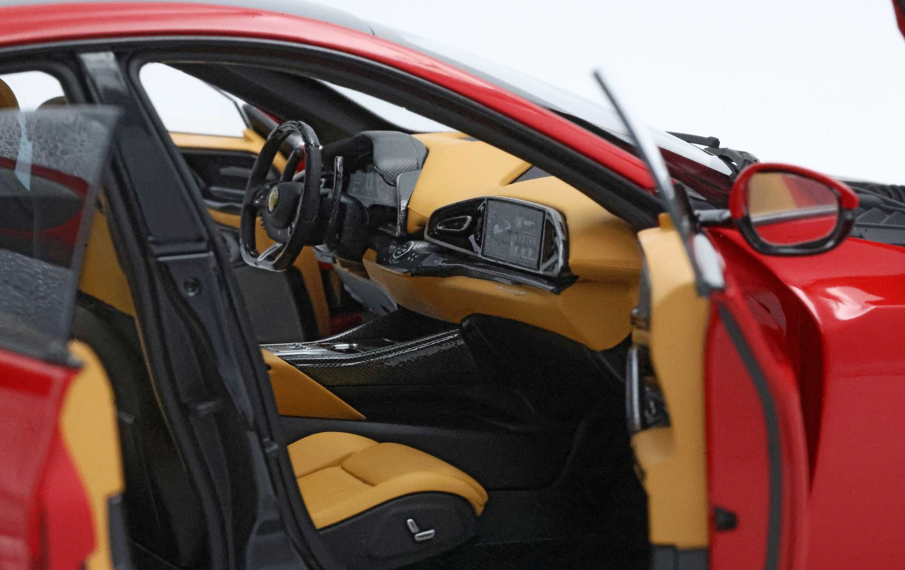 1/18 BBR Ferrari Purosangue Panoramic Roof (Rosso Corsa Red with Black Wheels) Diecast Car Model with Luxury Package Limited 40 Pieces