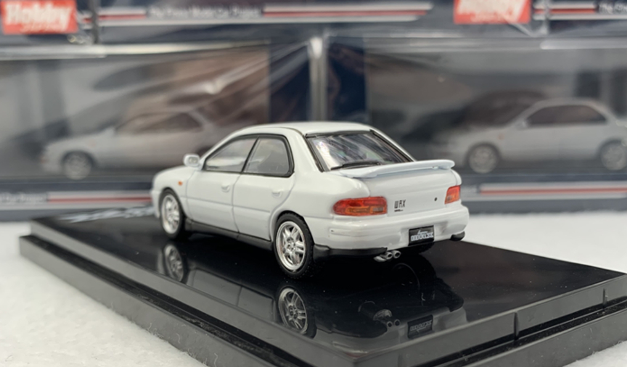 1/64 HJ Hobby Japan Subaru Impreza WRX (GC8) Feather White Diecast Car Model