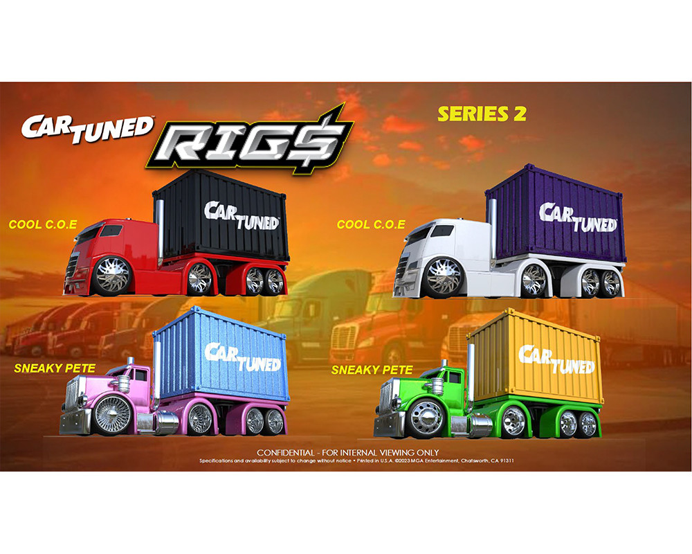 4-Car Set 1/64 CarTuned Container Rigs Series 2 Diecast Car Models