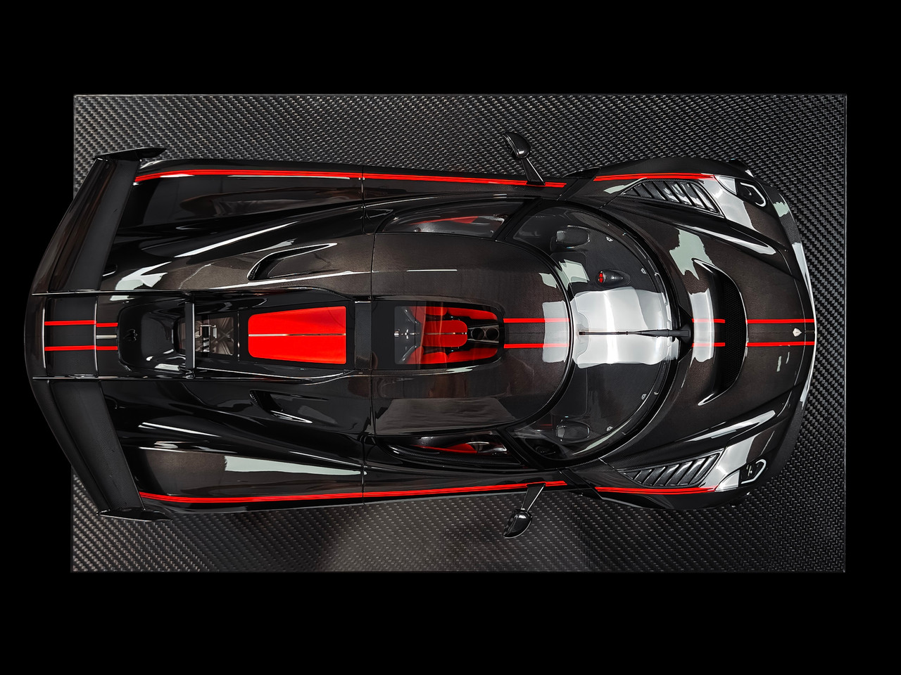 1/8 Frontiart Koenigsegg Jesko 7395 Clear Carbon Black Car Model Limited 30 Pieces