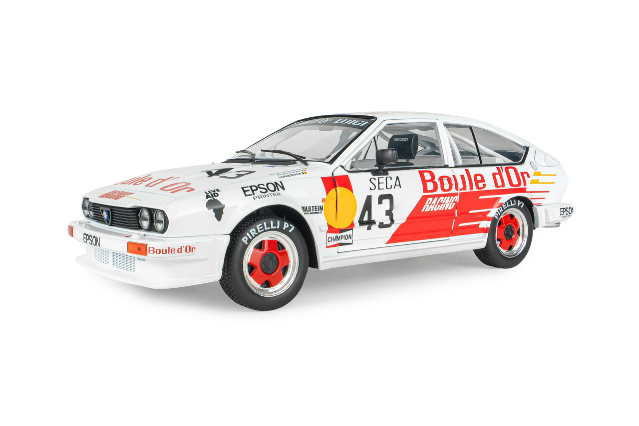 1/18 Solido 1985 Alfa Romeo GTV6 (White) #43 B.De Dryver, F-X.Boucher, L.Boucher 24H De Spa Diecast Car Model