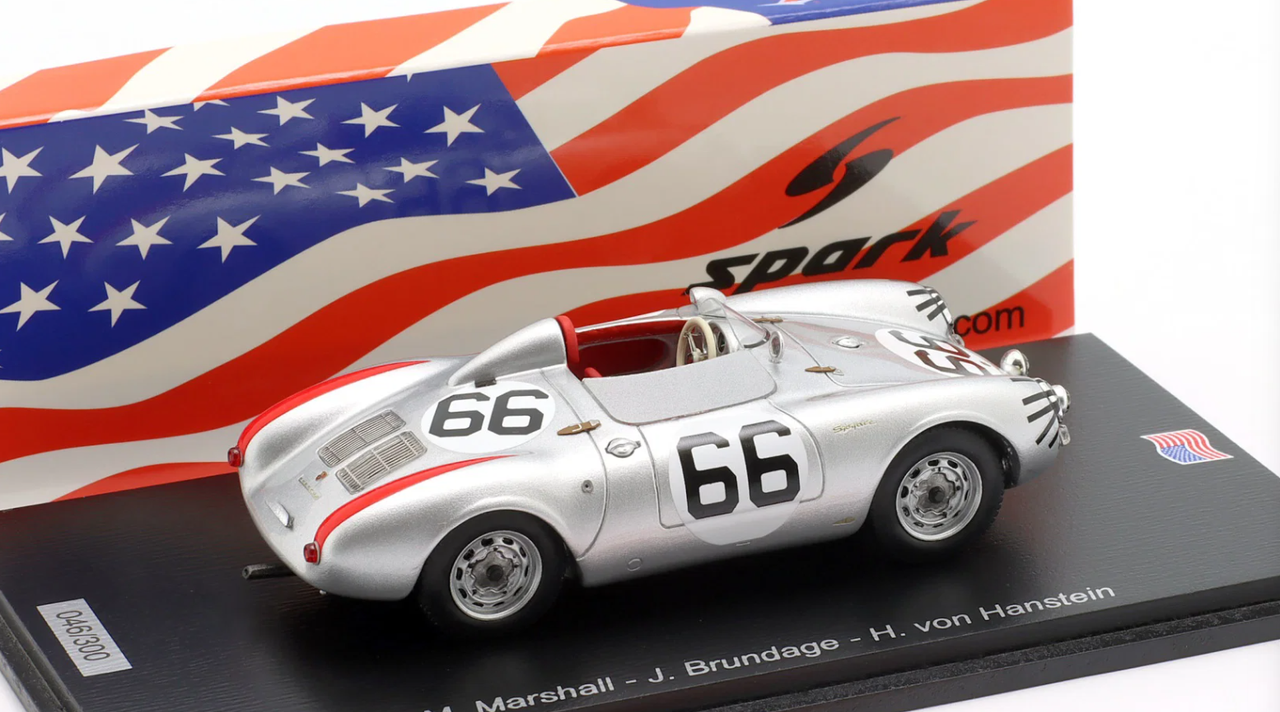 1/43 Spark Porsche 550 No.66 14th 12H Sebring 1956 M. Marshall - J. Brundage - H. von Hanstein Car Model