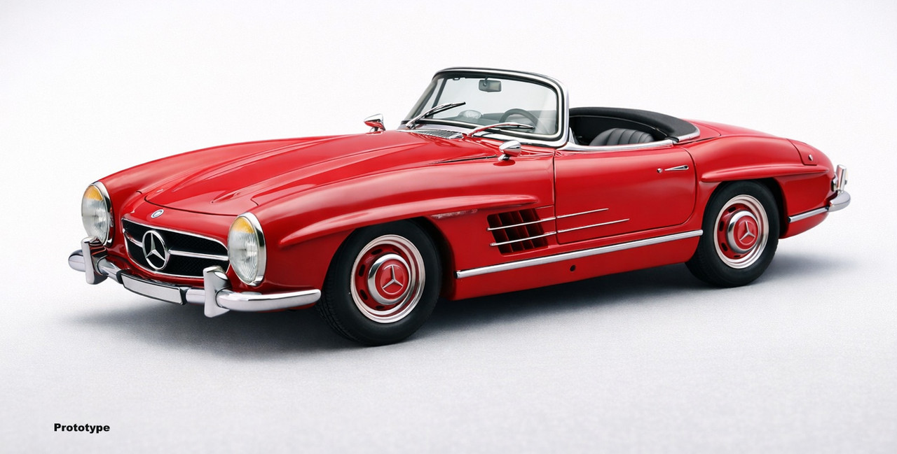 1/18 CMC Mercedes-Benz 300 SL W198 Roadster (Red with Black Interior & Functional Side Windows) Diecast Car Model