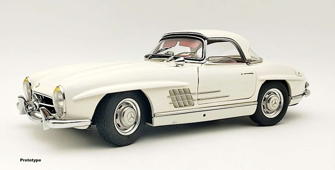 1/18 CMC Mercedes-Benz 300 SL W198 Hardtop (White With Red Interior & White Roof) Diecast Car Model