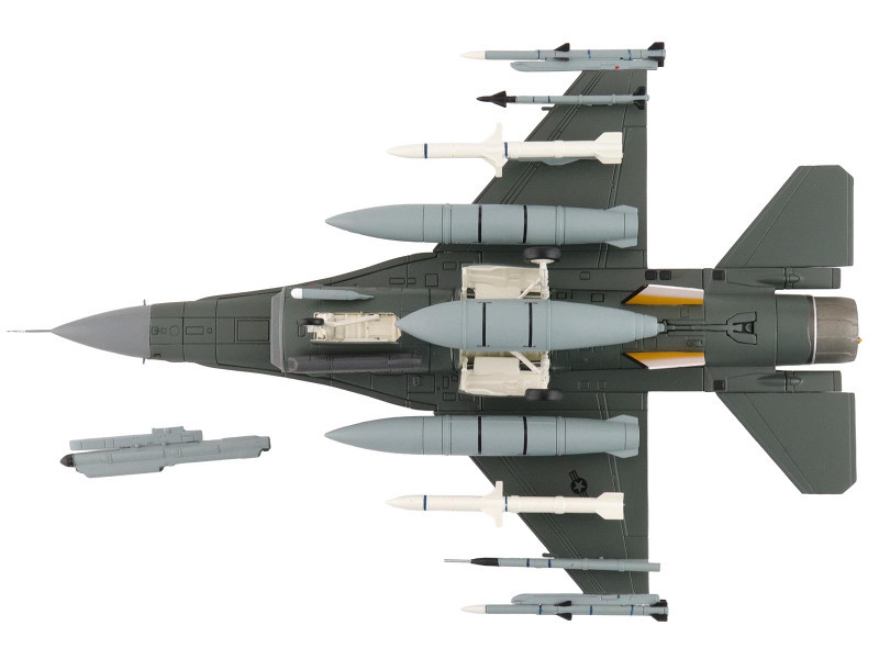 Lockheed F-16CM Fighting Falcon Fighter Aircraft "91-0379 Tiger Tiger 1 79th Fighter Squadron Shaw Air Force Base" (2023) United States Air Force "Air Power Series" 1/72 Diecast Model by Hobby Master