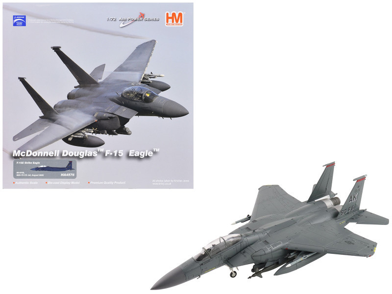 McDonnell Douglas F-15E Strike Eagle Fighter Aircraft "88-0705 90th Fighter Squadron Commanding Officer's Jet" (2005) United States Air Force "Air Power Series" 1/72 Diecast Model by Hobby Master