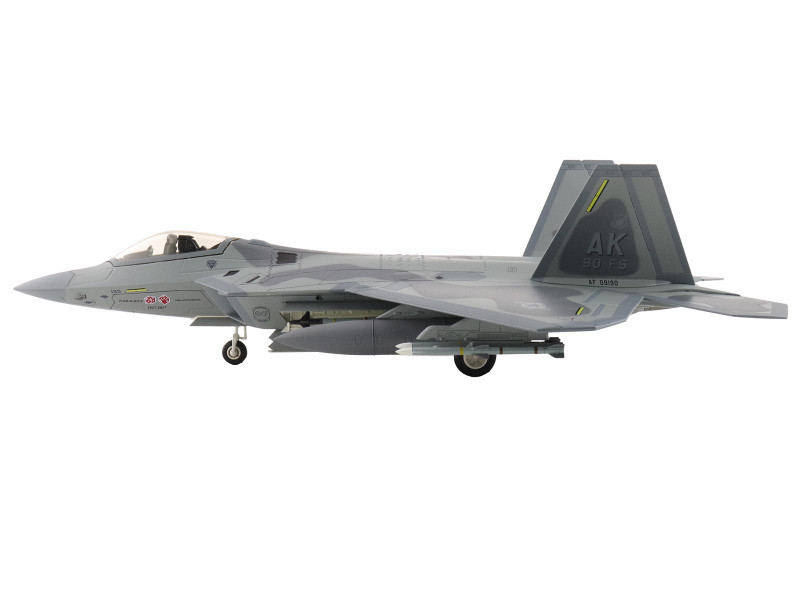 Lockheed F-22 Raptor Stealth Aircraft "09-4190 90th Fighter Squadron 100th Anniversary Elmendorf Air Base" (2017) United States Air Force "Air Power Series" 1/72 Diecast Model by Hobby Master
