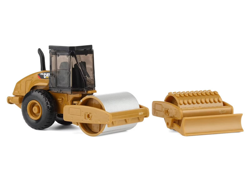 CAT Caterpillar CS56 Roller with Interchangeable Front Attachment Yellow 1/87 (HO) Diecast Model by Diecast Masters
