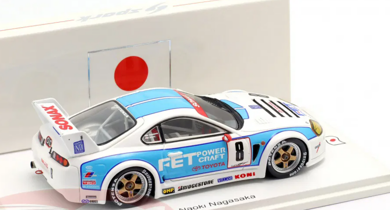 1/43 Spark 1995 Toyota Supra #8 5th Fuji JGTC Toyota Team FET Naoki Nagasaka Car Model
