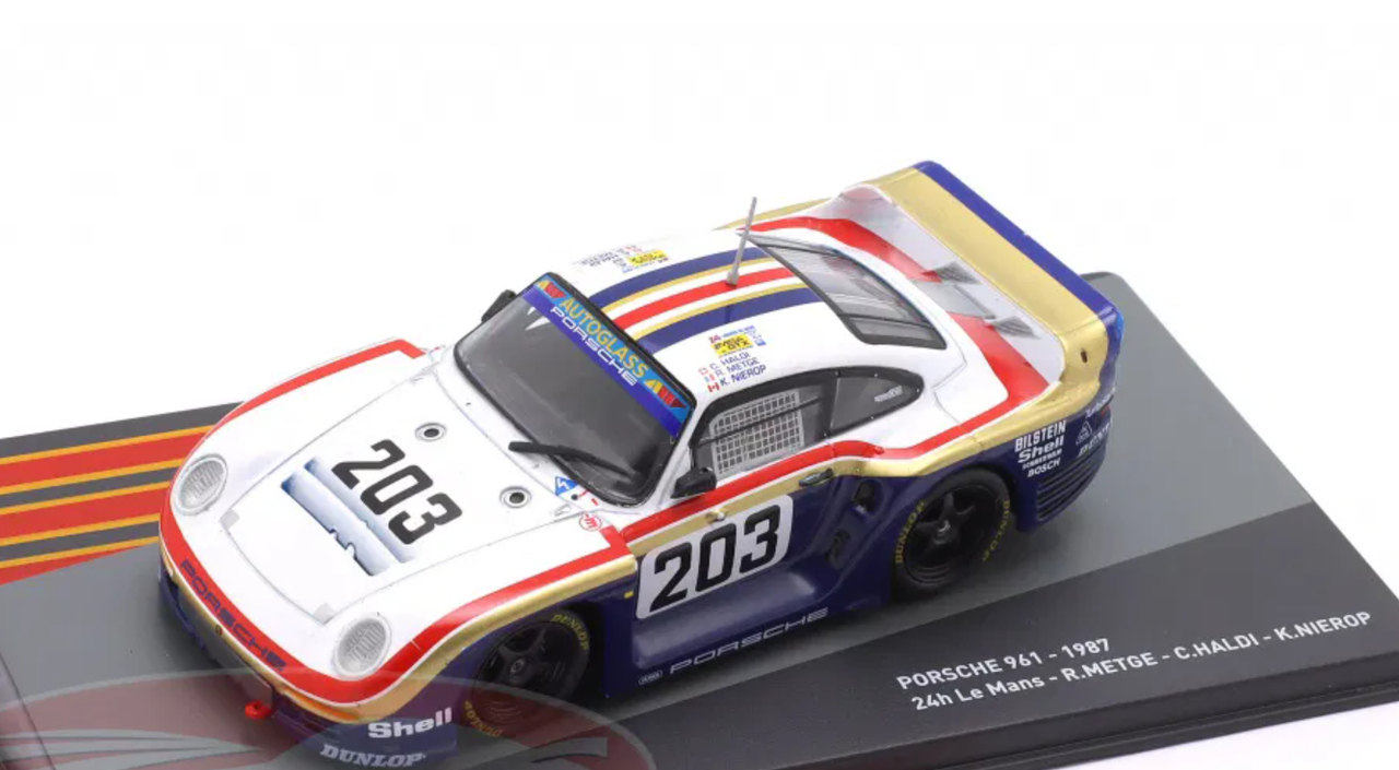 1/43 Altaya 1987 Porsche 961 #203 LeMans Porsche AG Claude Haldi, Kees Nierop, René Metge Car Model