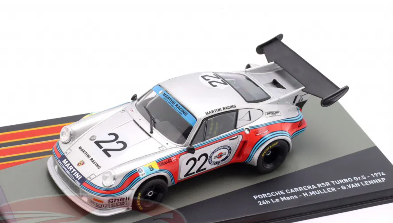 1/43 Altaya 1974 Porsche 911 Carrera RSR Turbo #22 2nd 24h LeMans Martini Racing Team Herbert Müller, Gijs van Lennep Car Model