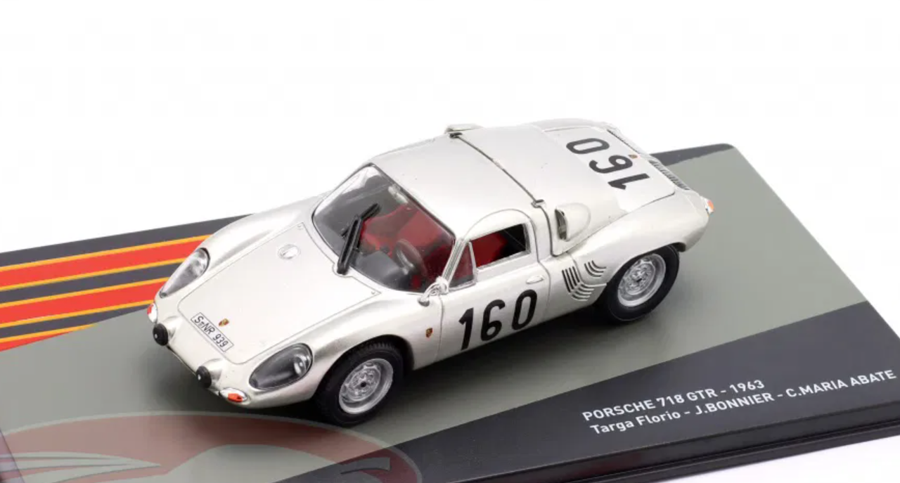 1/43 Altaya 1963 Porsche 718 GTR #160 Winner Targa Florio Porsche KG Jo Bonnier, Carlo Mario Abate Car Model