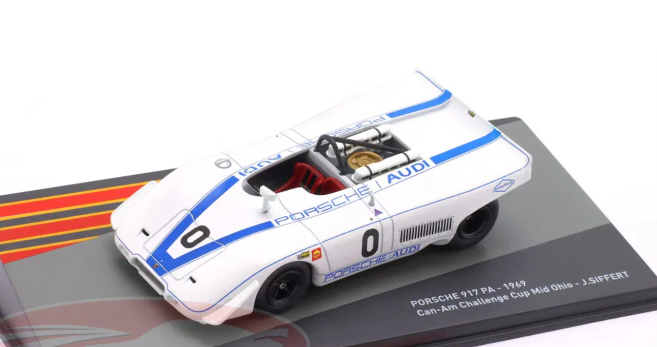 1/43 Altaya 1969 Porsche 917 PA #0 4th Can-Am Mid Ohio Porsche Audi Comp. Dep. Jo Siffert Car Model