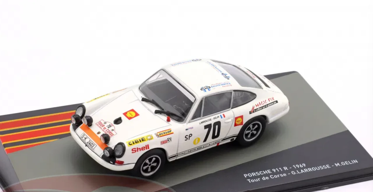1/43 Altaya 1959 Porsche 911 R #70 Winner Rally Tour de Corse Gérard Larrousse, Maurice Gélin Car Model