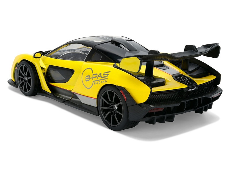 McLaren Senna "8-PAS Racing" Yellow Metallic with Black Top "Hyper-Spec" Series 1/24 Diecast Model Car by Jada