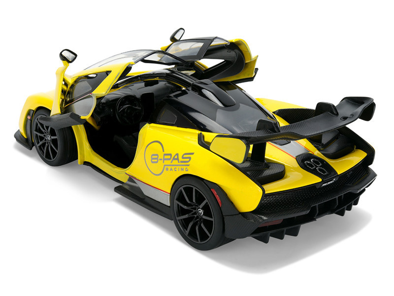 McLaren Senna "8-PAS Racing" Yellow Metallic with Black Top "Hyper-Spec" Series 1/24 Diecast Model Car by Jada