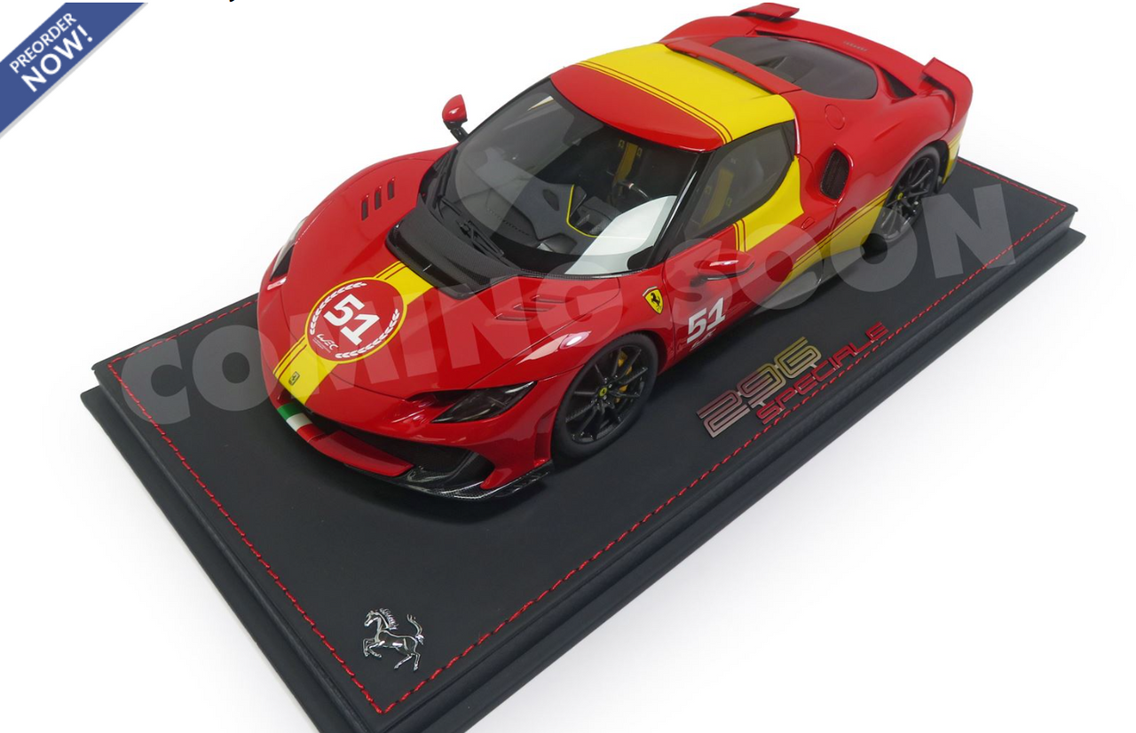 1/18 BBR Ferrari 296 Speciale (499P 2024 Livery Race #51) Car Model Limited 51 Pieces