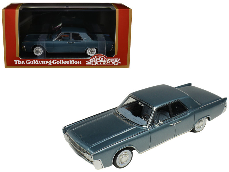1962 Lincoln Continental Oxford Gray Metallic with Blue Interior Limited Edition to 200 pieces Worldwide 1/43 Model Car by Goldvarg Collection