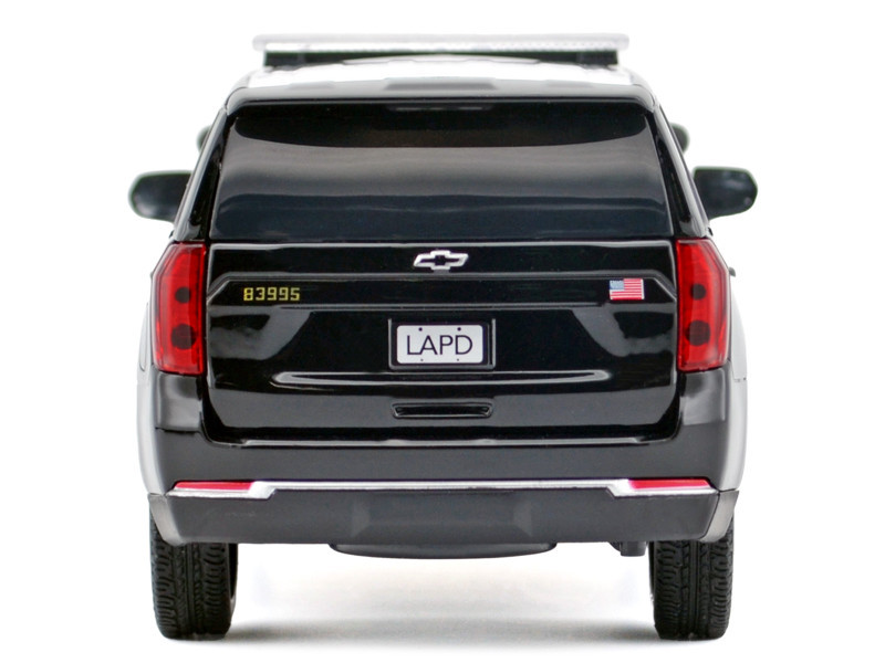 2025 Chevrolet Tahoe Police Pursuit Vehicle "Los Angeles Police Department (LAPD)" Black and White "Law Enforcement and Public Service" Series 1/24 Diecast Model Car by Motormax