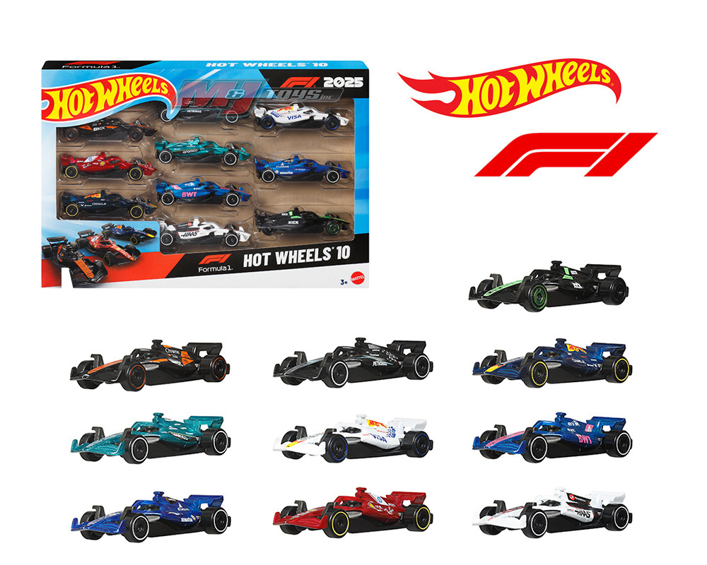 Hot Wheels 2025 ミニカー 10台セット 1/64 Hot Wheels Basic 10 Pack Set F1 Racing 2025 - LIVECARMODEL.com