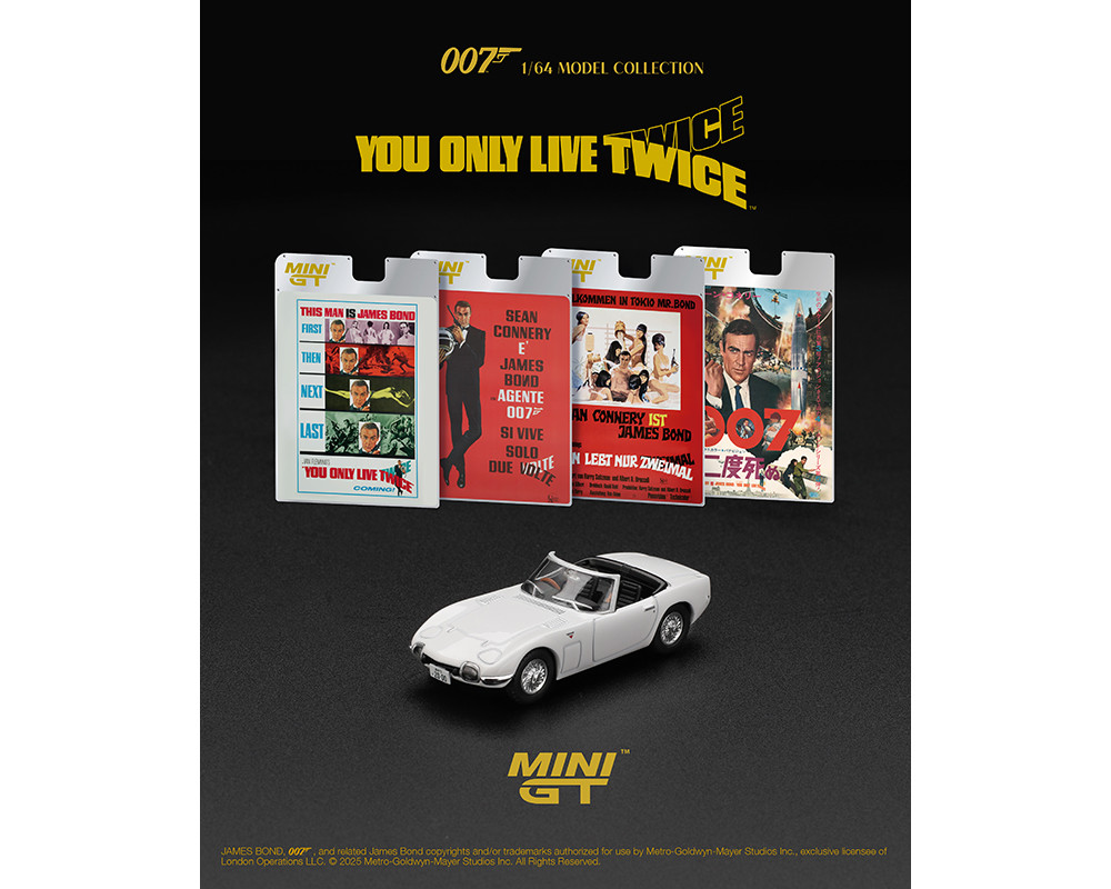 1/64 Mini GT Toyota 2000 GT Roadster James Bond “You Only Live Twice” (White) Diecast Car Model