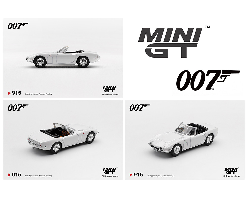 1/64 Mini GT Toyota 2000 GT Roadster James Bond “You Only Live Twice” (White) Diecast Car Model
