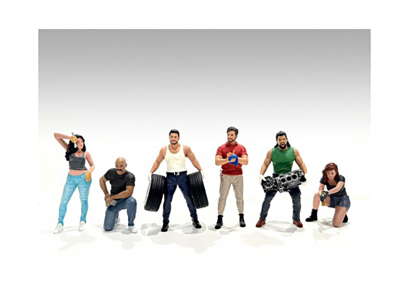 "Muscle Mechanics" 6 piece Figure Set for 1/24 Scale Models by American Diorama